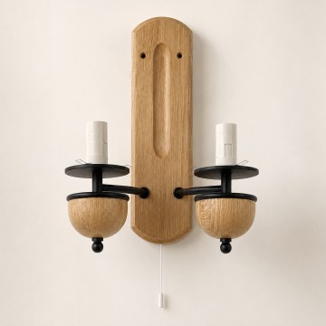 Brilagi - Applique murale COTTAGE 2xE14/40W/230V chêne