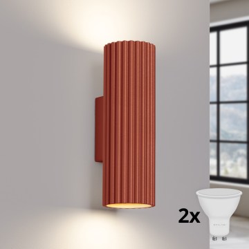 Brilagi - Applique murale CRESTO 2xGU10/10W/230V 20 cm rouge