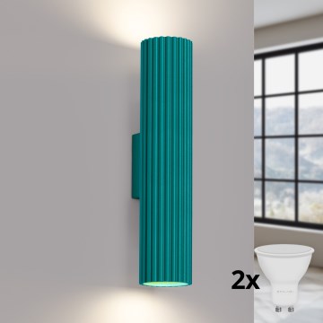 Brilagi - Applique murale CRESTO 2xGU10/10W/230V 30 cm turquoise
