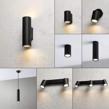 Brilagi - Applique murale CRISPINA 2xGU10/10W/230V 20 cm noire