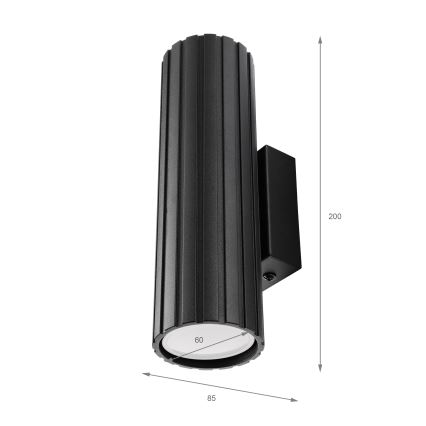 Brilagi - Applique murale CRISPINA 2xGU10/10W/230V 20 cm noire