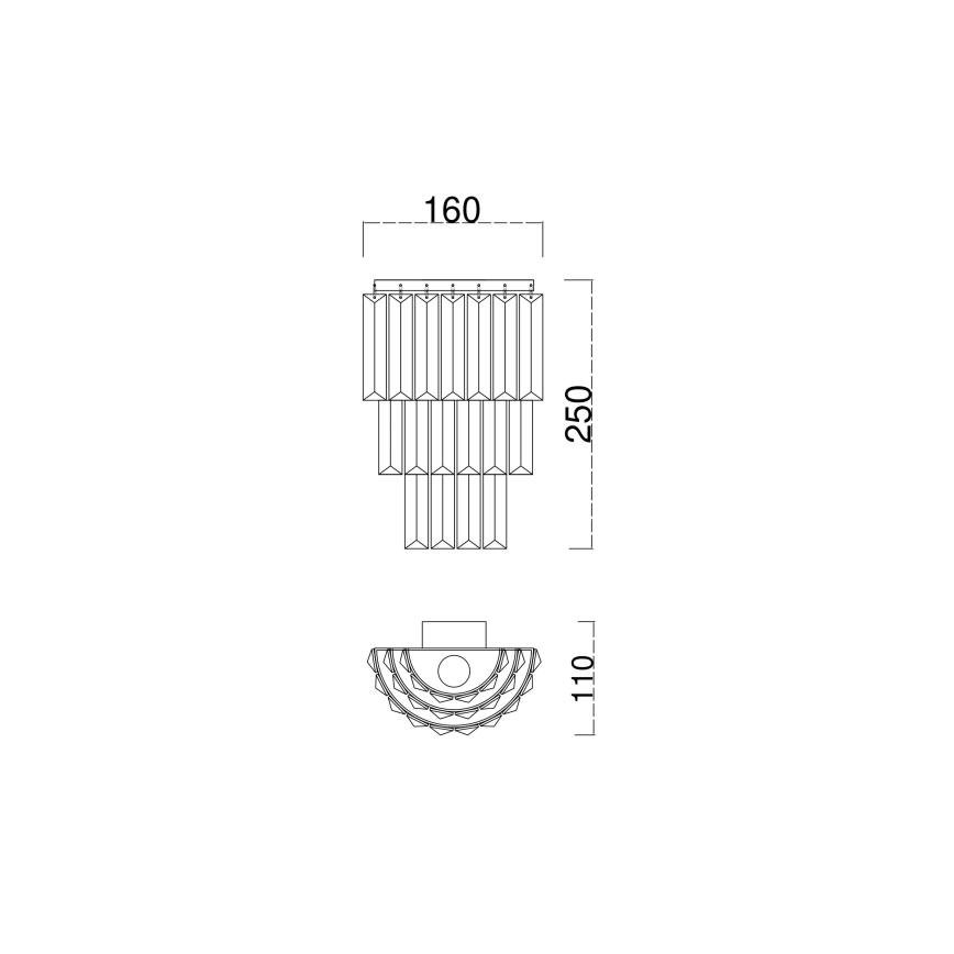 Brilagi - Applique murale CRYSTAL 1xE14/60W/230V chrome brillant