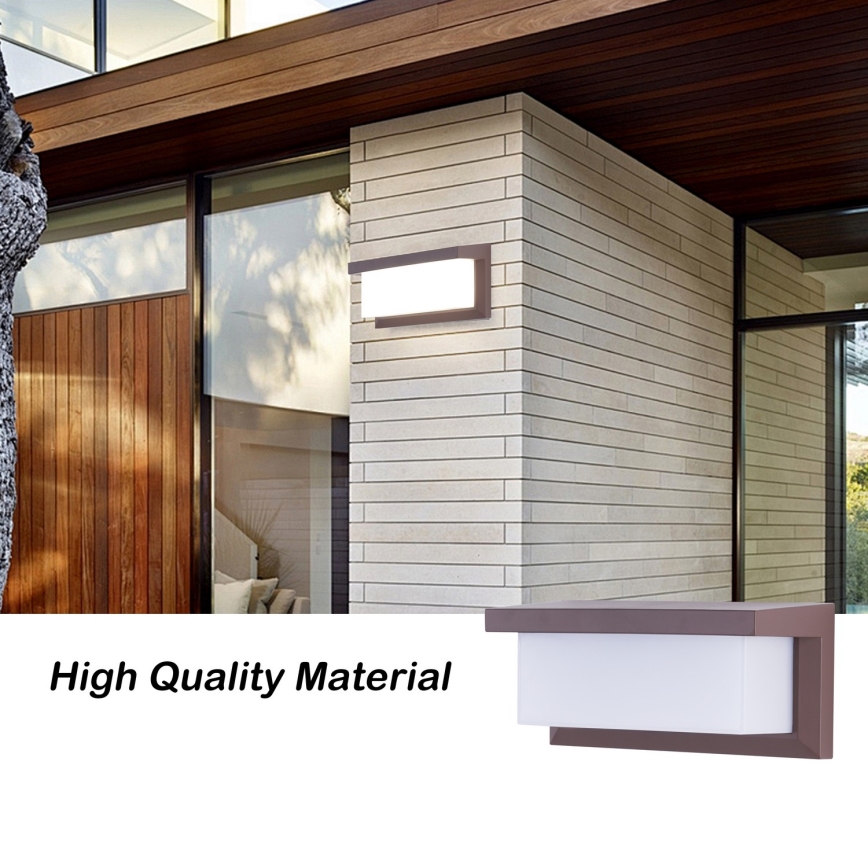 Brilagi - Applique murale d'extérieur LED avec capteur BRICKY LED/12W/230V marron IP54