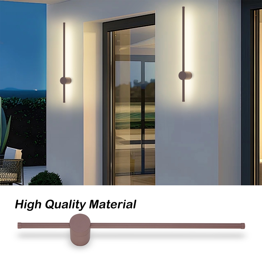 Brilagi - Applique murale d'extérieur LED AURA LED/12W/230V 3000K IP54 65 cm marron IRC 90