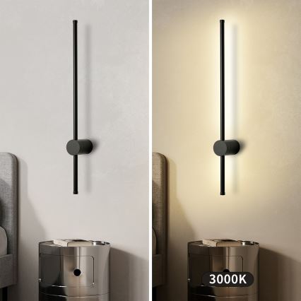 Brilagi - Applique murale d'extérieur AURA LED/12W/230V 3000K IP54 65 cm noire