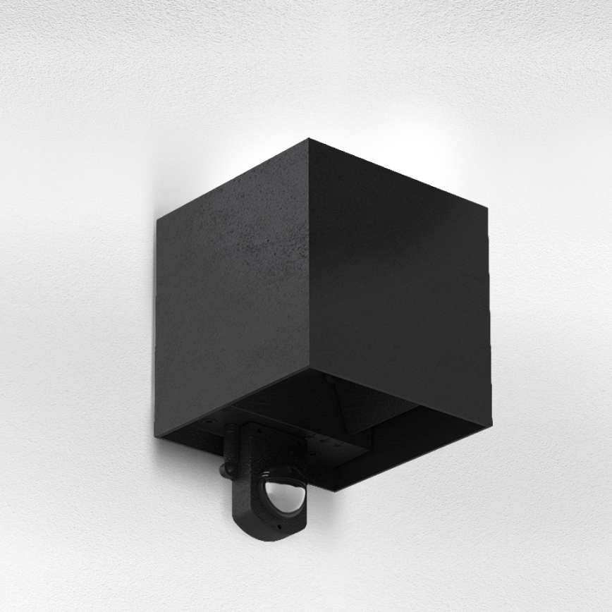 Brilagi - Applique murale d'extérieur avec détecteur CUBE LED/6W/230V noire IP65