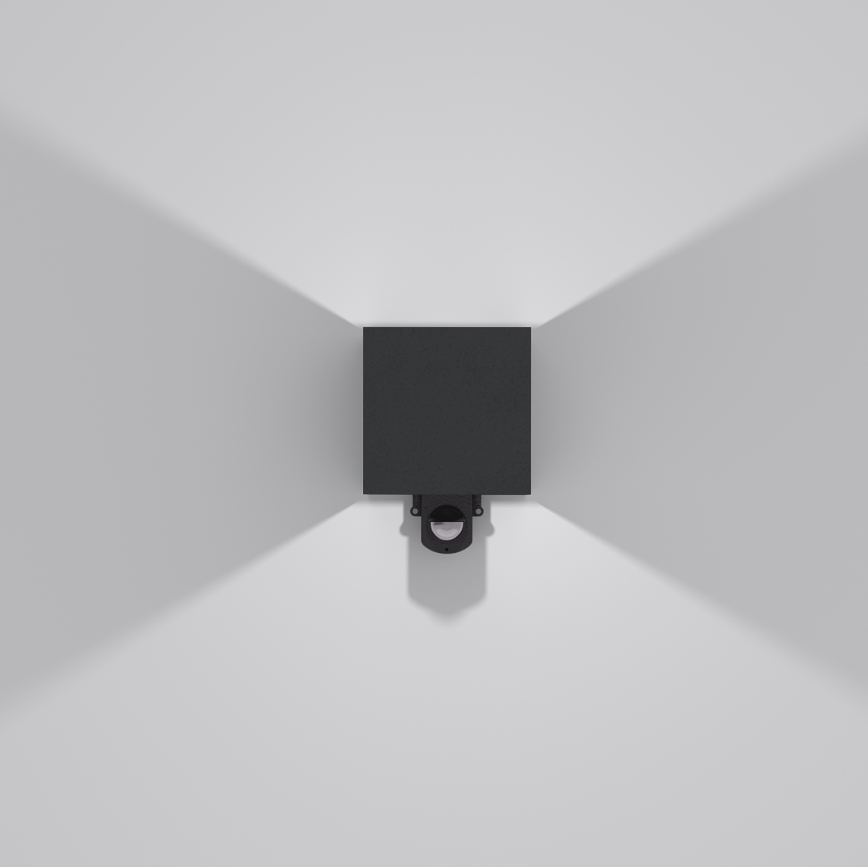 Brilagi - Applique murale d'extérieur avec détecteur CUBE LED/6W/230V noire IP65