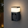 BRILAGI - Applique murale d'extérieur avec prise SCHUKO PILLAR 1xG9/11W/230V IP44 anthracite