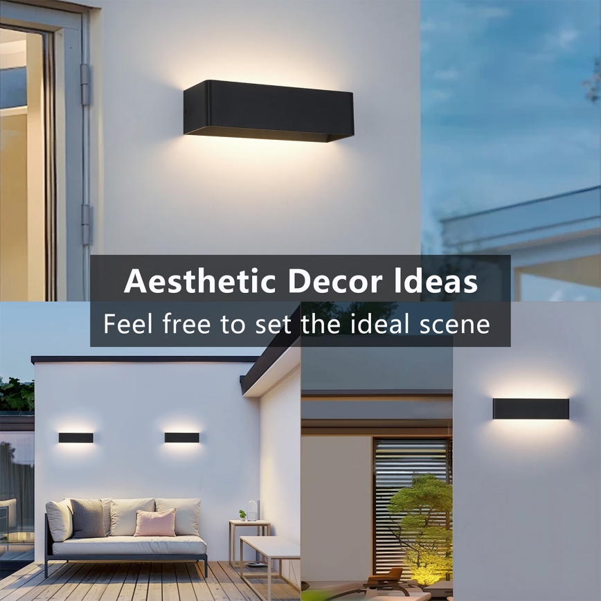 Brilagi - Applique murale d'extérieur DONNANI LED/12W/230V 30 cm noire IP44