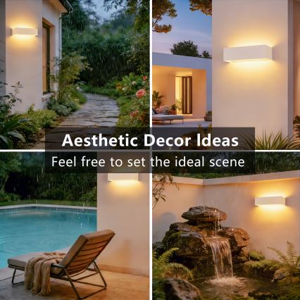 Brilagi - Applique murale d'extérieur DONNANI LED/12W/230V blanche IP44