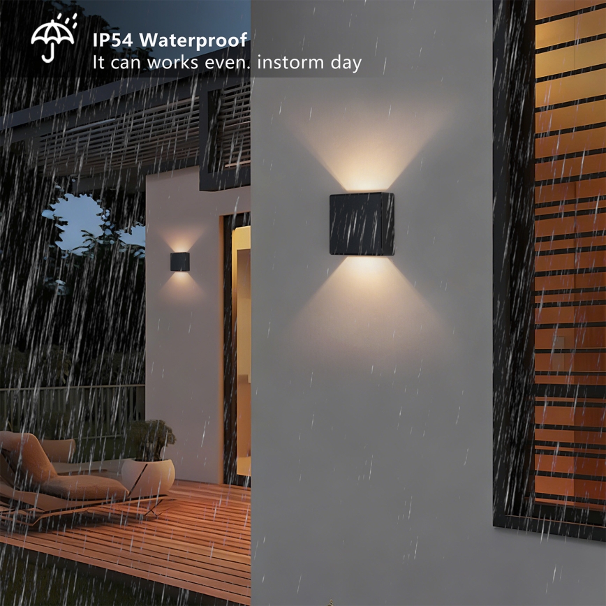 Brilagi - Applique murale d'extérieur DOUBLERAY LED/6W/230V noire IP54