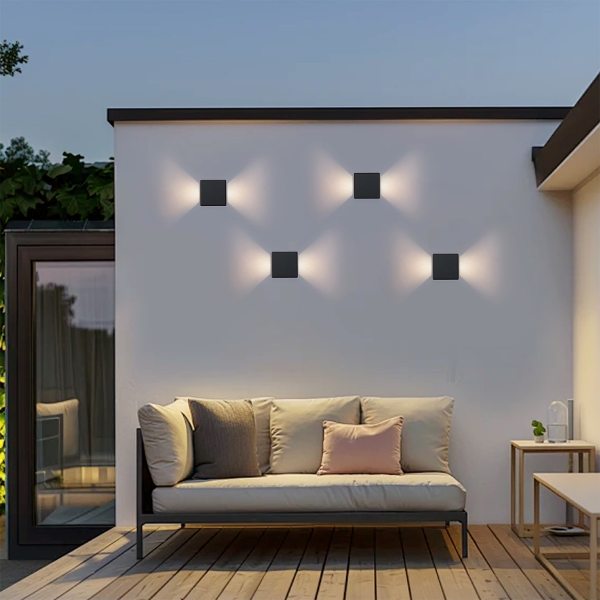 Brilagi - Applique murale d'extérieur DOUBLERAY LED/6W/230V noire IP54