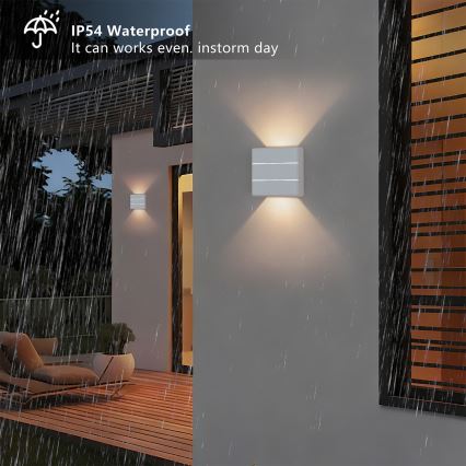Brilagi - Applique murale d'extérieur DOUBLERAY LINE LED/6W/230V blanche IP54