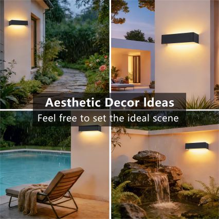 Brilagi - Applique murale d'extérieur LED DONNANI LED/12W/230V noir IP44
