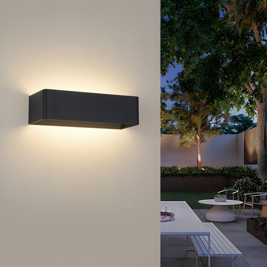 Brilagi - Applique murale d'extérieur LED DONNANI LED/12W/230V noir IP44