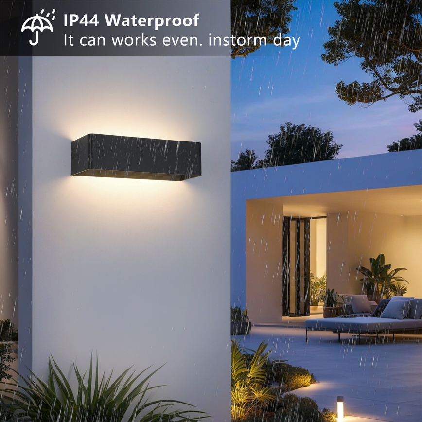 Brilagi - Applique murale d'extérieur LED DONNANI LED/12W/230V noir IP44