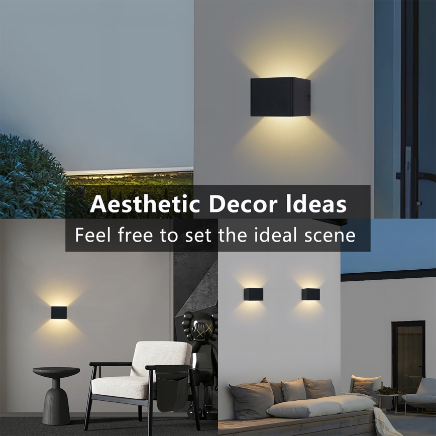Brilagi - Applique murale d'extérieur LED DONNANI LED/5W/230V noire IP44