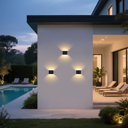 Brilagi - Applique murale d'extérieur LED DONNANI LED/5W/230V noire IP44