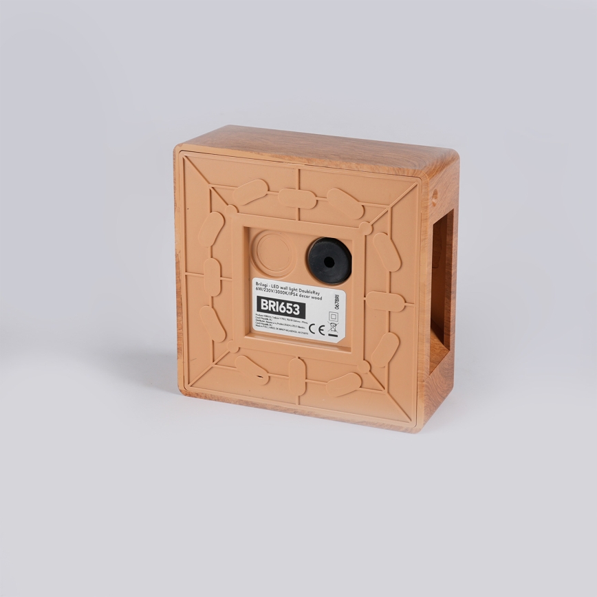 Brilagi - Applique murale d'extérieur LED DOUBLERAY LED/6W/230V aspect bois IP54