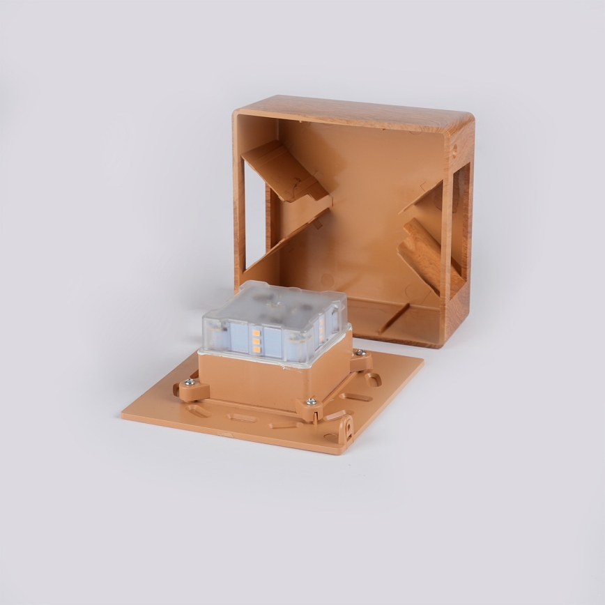 Brilagi - Applique murale d'extérieur LED DOUBLERAY LED/6W/230V aspect bois IP54