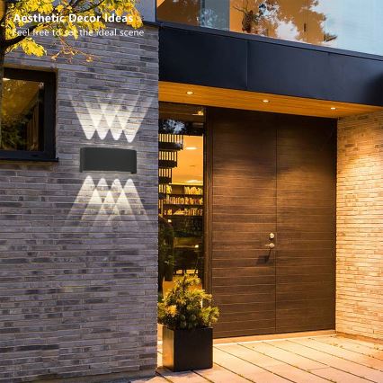 Brilagi - Applique murale d'extérieur LED FLAREBOX LED/8W/230V noire IP65