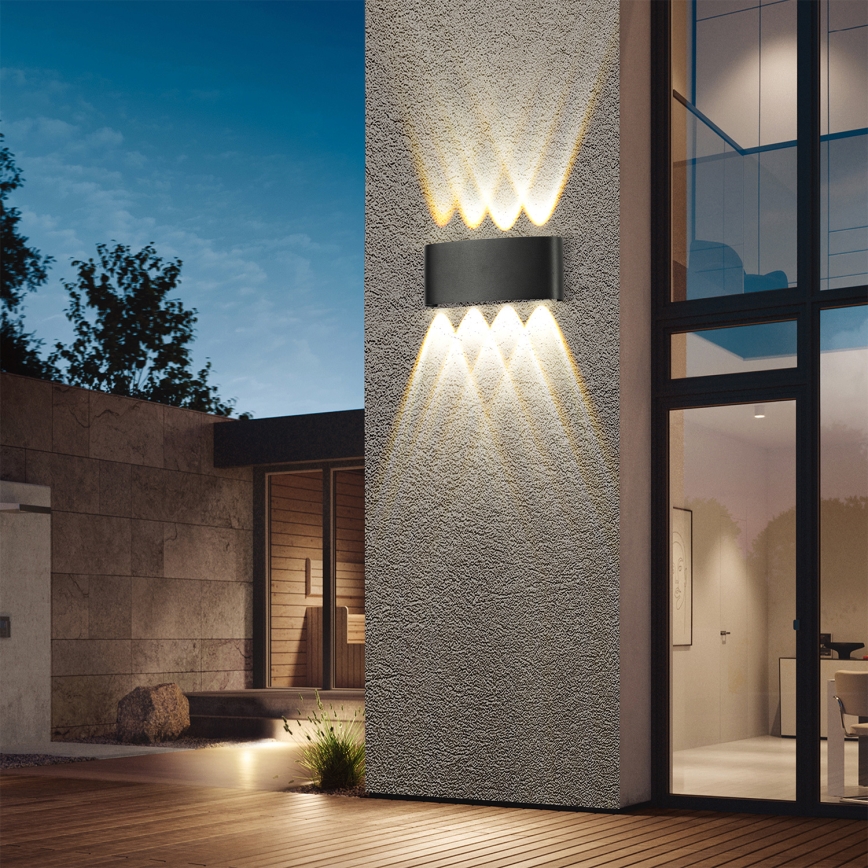 Brilagi - Applique murale d'extérieur LED FLAREBOX LED/8W/230V noire IP65