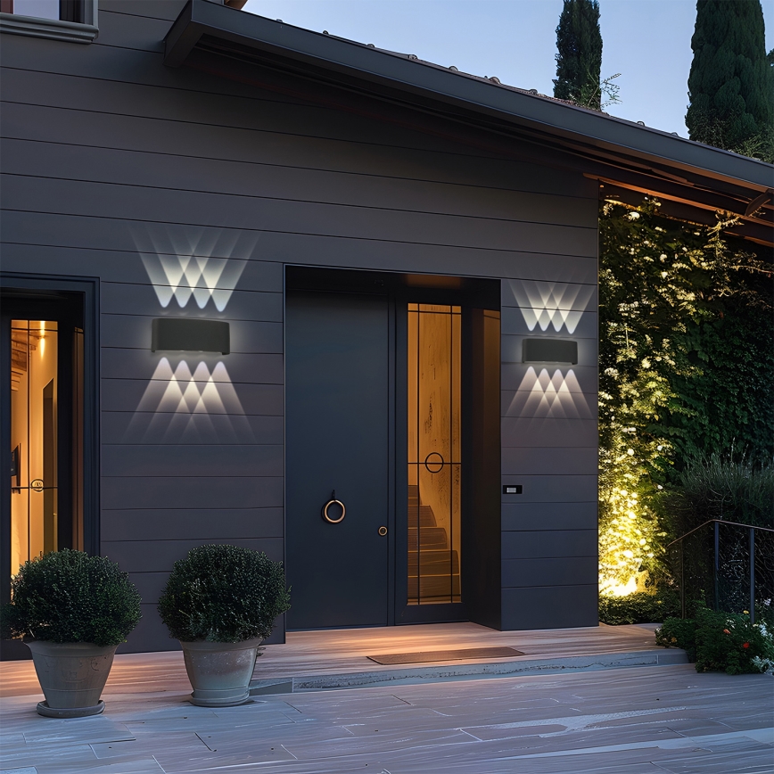 Brilagi - Applique murale d'extérieur LED FLAREBOX LED/8W/230V noire IP65