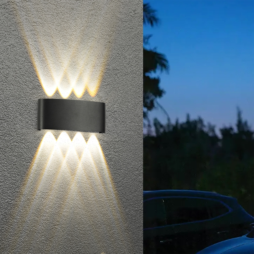 Brilagi - Applique murale d'extérieur LED FLAREBOX LED/8W/230V noire IP65