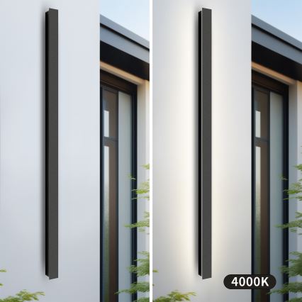 Brilagi - Applique murale extérieure LED LINEAR, 32 W, 230 V, 4000 K, IP65, 140 cm, noire