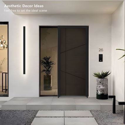 Brilagi - Applique murale extérieure LED LINEAR, 32 W, 230 V, 4000 K, IP65, 140 cm, noire