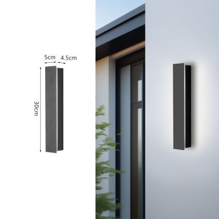 Brilagi - Applique murale extérieure LED LINEAR/8W/230V 4000K IP65 30 cm anthracite