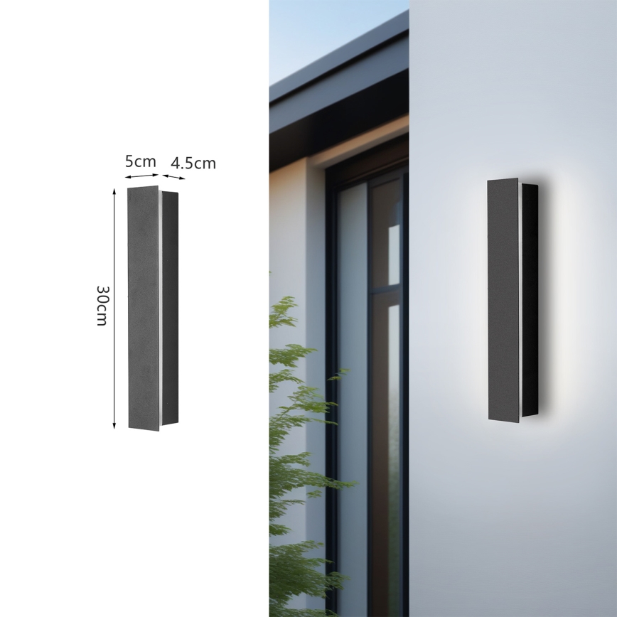 Brilagi - Applique murale extérieure LED LINEAR/8W/230V 4000K IP65 30 cm anthracite