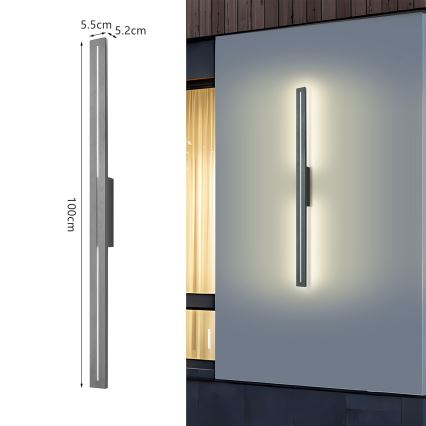 Brilagi - Applique murale d'extérieur LINEO LED/24W/230V 3000K IP65 100 cm anthracite