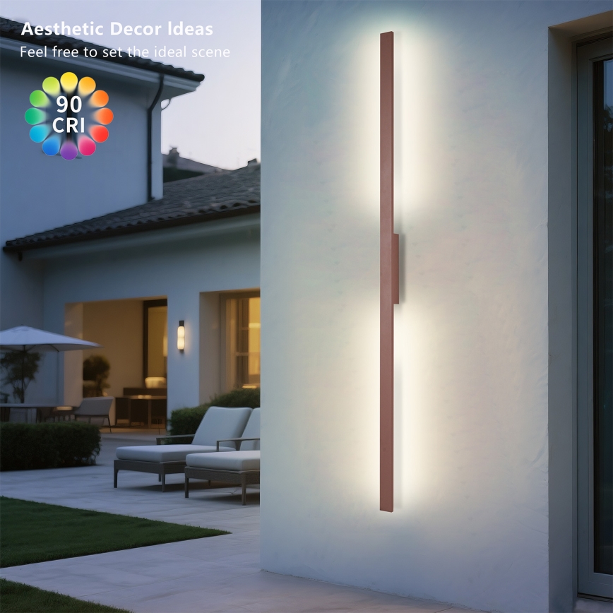 Brilagi - Applique murale extérieure LED LUNA LED/30W/230V 3000K IP65 150 cm marron IRC 90