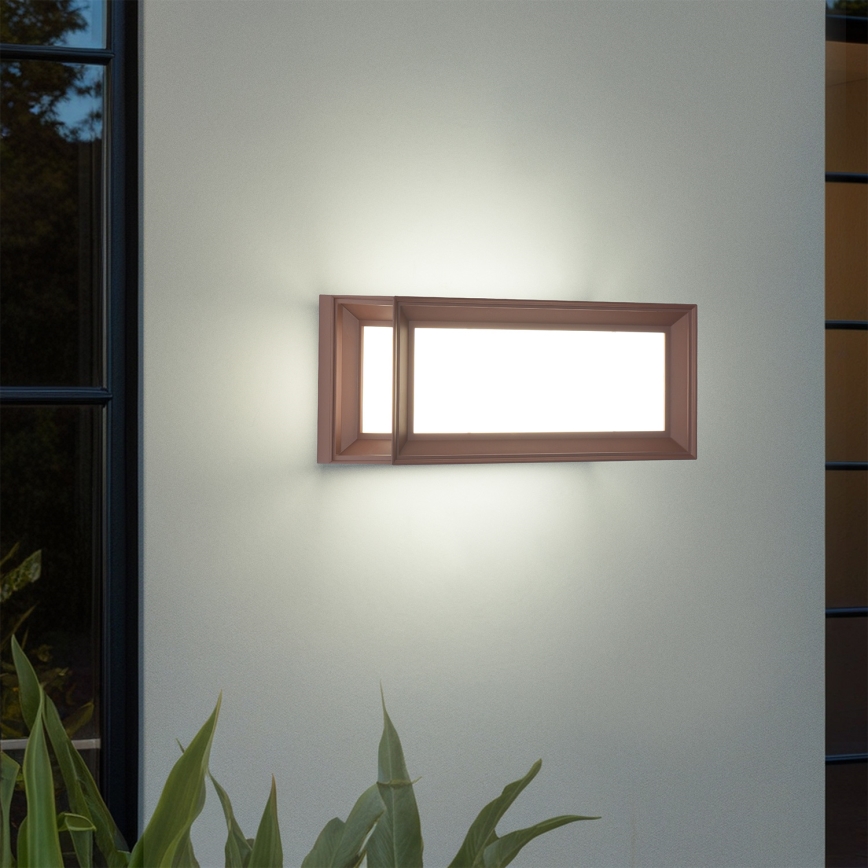 Brilagi - Applique murale extérieure LED avec détecteur PARKER LED/12W/230V marron IP44