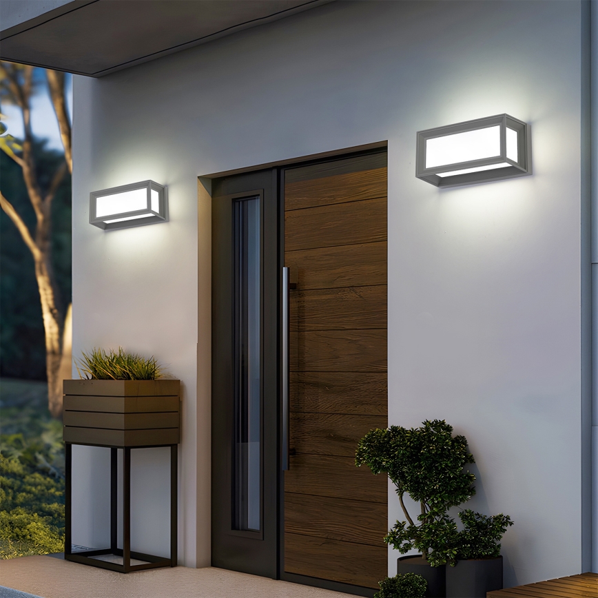 Brilagi - Applique murale extérieure LED PARKER LED/12W/230V 3000/4500/6000K gris IP44