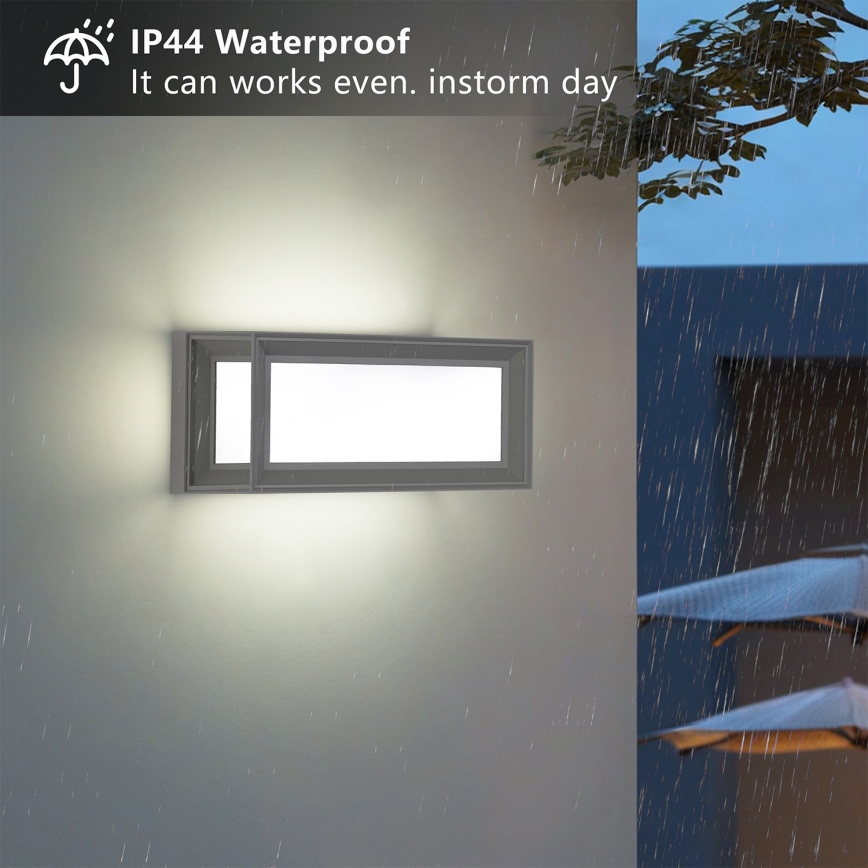 Brilagi - Applique murale extérieure LED PARKER LED/12W/230V 3000/4500/6000K gris IP44