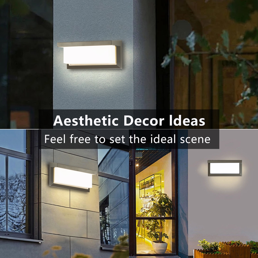 Brilagi - Applique murale d'extérieur LED RGBW dimmable BRICKY 1xE27/15W/230V 2700-6500K IP54 gris