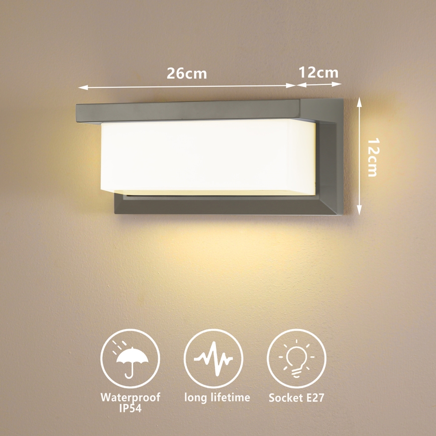 Brilagi - Applique murale d'extérieur LED RGBW dimmable BRICKY 1xE27/9W/230V 2700-6500K IP54 gris