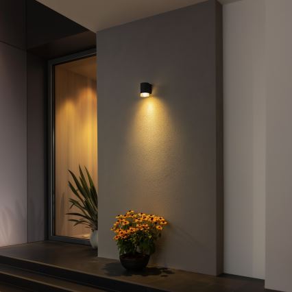 Brilagi - LED RGBW dimmable applique murale d'extérieur MATERA 1xGU10/4,8W/230V 3000K IP54 noire + télécommande
