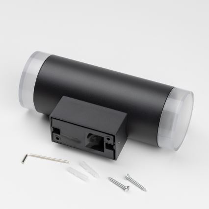 Brilagi - LED RGBW Applique murale extérieure dimmable MATERA 2xGU10/4,8W/230V 3000K IP54 noire + télécommande