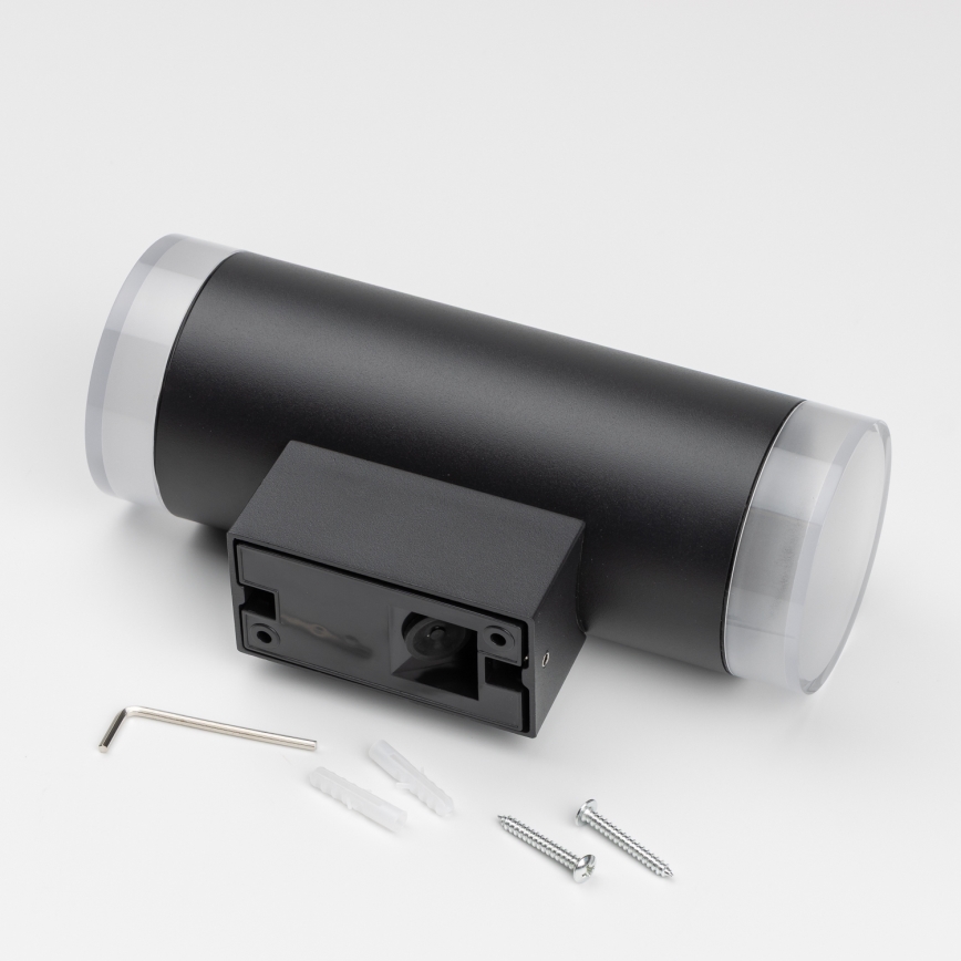 Brilagi - LED RGBW Applique murale extérieure dimmable MATERA 2xGU10/4,8W/230V 3000K IP54 noire + télécommande