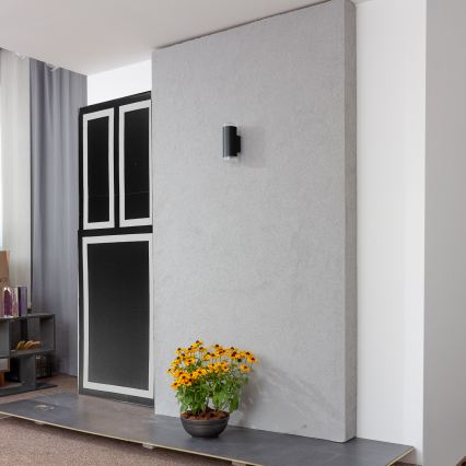 Brilagi - LED RGBW Applique murale extérieure dimmable MATERA 2xGU10/4,8W/230V 3000K IP54 noire + télécommande