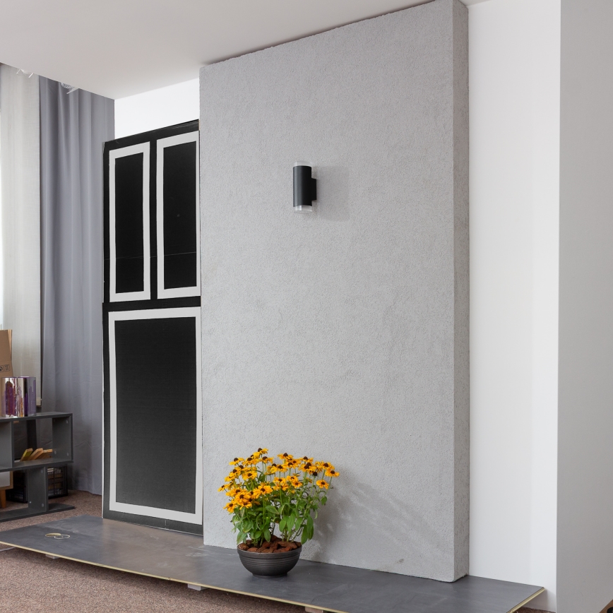 Brilagi - LED RGBW Applique murale extérieure dimmable MATERA 2xGU10/4,8W/230V 3000K IP54 noire + télécommande