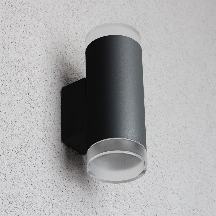 Brilagi - LED RGBW Applique murale extérieure dimmable MATERA 2xGU10/6W/230V 3000K IP54 noire + télécommande