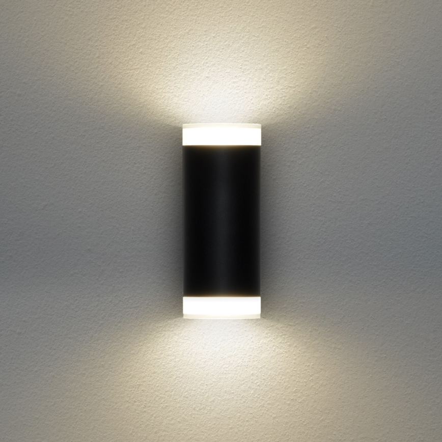 Brilagi - LED RGBW Applique murale extérieure dimmable MATERA 2xGU10/6W/230V 3000K IP54 noire + télécommande