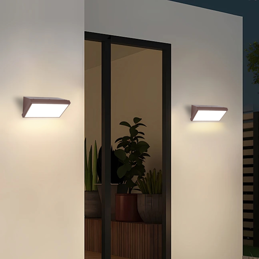 Brilagi - Applique murale extérieure LED RGBW à intensité variable TRIANGLE 1xE27/15W/230V 2700-6500K IP65 marron