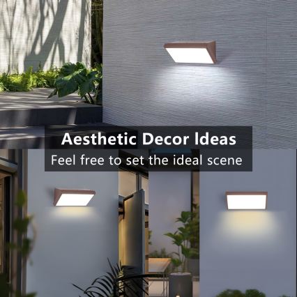 Brilagi - Applique murale extérieure LED RGBW à intensité variable TRIANGLE 1xE27/9W/230V 2700-6500K IP65 marron