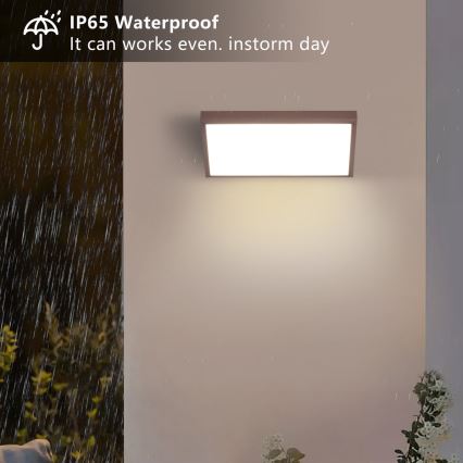 Brilagi - Applique murale extérieure LED RGBW à intensité variable TRIANGLE 1xE27/9W/230V 2700-6500K IP65 marron
