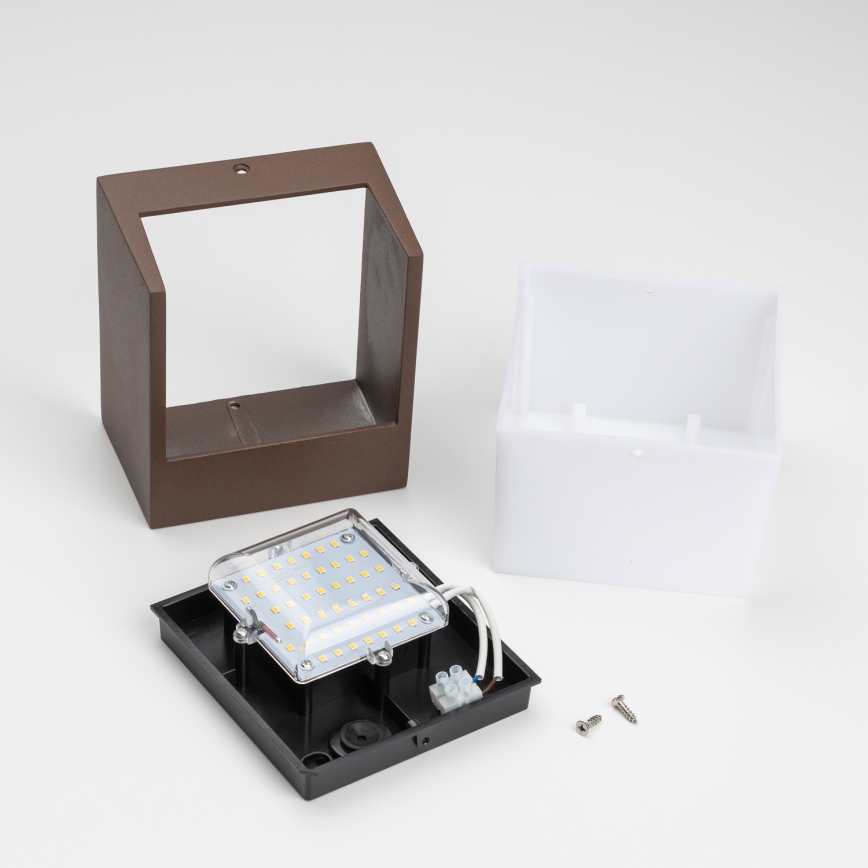BRILAGI - Applique murale d'extérieur LED TERNI LED/12W/230V brun IP44